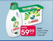 Ariel  Liquid 2Ltr Or Power Capsules 21's-Each