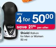 Shield Roll On For Men Or Women-4X50ml