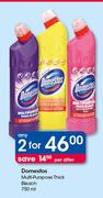 Domestos Multi-Purpose Thick Bleach-2X750ml
