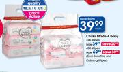 Clicks Made 4 Baby Wipes 240's(Excl Sensitive And Calming Wipes)-Each