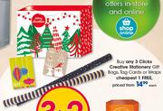 Clicks Creative Stationery Gift Bags, Tag Cards Or Wraps-Each