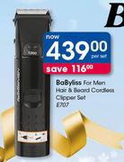 Babyliss For Men Hair & Beard Cordless Clipper Set(E707)