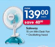 Safeway 15cm Mini Desk Fan-Each