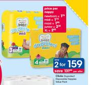 Clicks Dry Protect Disposable Nappies Value Pack-For 2