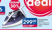 Russell Hobbs 2400 Watt Steam & Spray Iron Ceramic Soleplate RHI931-Each