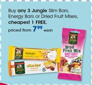 Jungle Slim Bars/Energy Bars Or Dried Fruit Mixes-Each