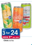 Clicks Ice Tea- For 3 Per Offer