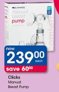 Clicks Manual Breast Pump-Each