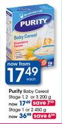 Purity Baby Cereal Stage 1/2 Or 3-200g Each
