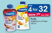 Purity Yogilicious Or Puree-4x110ml Per Offer