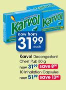 Karvol Decongestant Chest Rub-50g Each
