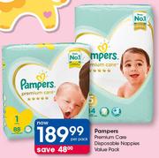 Pampers Premium Care Disposable Nappies Value Pack-Per Pack