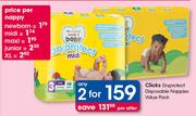 Clicks Dryprotect Disposable Nappies Value Pack-For 2 Per Offer