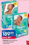 Pampers Active Baby-Dry Disposable Nappies Jumbo Pack-Per Pack