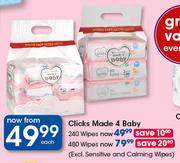 Clicks Made 4 Baby 240 Wipes-Each