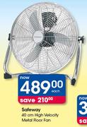 Safeway 40cm High Velocity Metal Floor Fan-Each