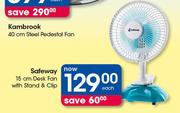 Safeway 15cm Desk Fan With  Stand & Clip-Each
