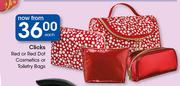 Clicks Red Or Red Dot Cosmetics Or Toiletry Bags-Each