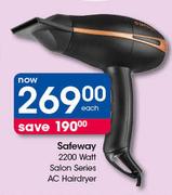Safeway 2200 Watt Salon Series AC Hairdryer-Each