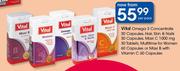 Vital Omega 3 Concentrate 30 Cap,Hair,Skin & Nails 30 Cap, Maxi C 1000mg 30 Tab-Per Pack