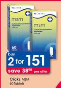 Clicks MSM 60 Tablets-For 2
