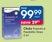 Clicks Probiotic 4 Paediatric Drops-5ml Each