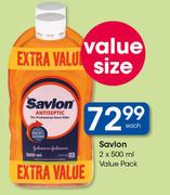 Savlon Value Pack-2x500ml Each