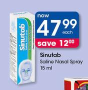 Sinutab Saline Nasal Spray-15ml Each