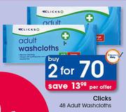 Clicks 48 Adult Washcloths-For 2 Per Offer