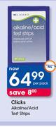 Clicks Alkaline/Acid Test Strips-Per Pack