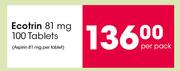 Ecotrin 81mg-100Tablets Per Pack