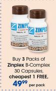 Zinplex B-Complex 30 Capsules-Per Pack