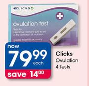 Clicks Ovulation 4 Tests-Each