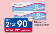 Clicks Early Pregnancy Test-For 2 Per Offer