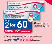 Clicks Home Pregnancy Test-For 2 Per Offer