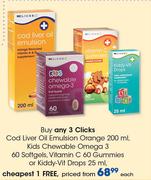 Clicks Cod Liver Oil Emulsion Orange-200ml Each
