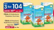 Clicks 60 Raspberry Multivitamins Gummies-For 3 Per Offer