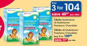 Clicks Multivitamin 30 Multivitamin Raspberry Chewable-For 3 Per Offer
