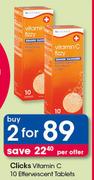 Clicks Vitamin C 10 Effervescent Tablets-For 2 Per Offer