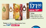 Twisp Pear/Cubano/Nut Brittle/Tobacco Zero Or Mentha Pure-20ml Each