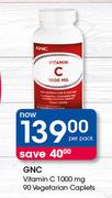 GNC Vitamin C 1000mg 90 Vegetarian Caplets-Per Pack