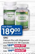 GNC Calcium Gummy 60 Gummies