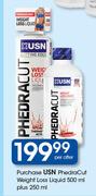 USN Phedra Cut Weight Loss Liquid-500ml Plus 250ml Per Offer
