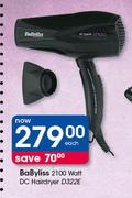 BaByliss 2100 Watt DC Hairdryer(D322E)