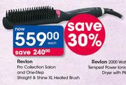 Revlon Pro Collection Salon And One Step Straight & Shine XL Heated Brush-Each