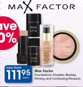 Max Factor Foundation, Powders, Blushes, Priming And Contouring Products-Each