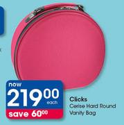 Clicks Cerise HArd Round Vanity Bag-Each