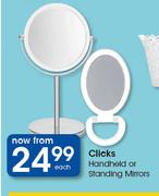 Clicks Hendheld Or Standing Mirrors-Each