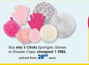 Clicks Sponges, Gloves Or Shower Caps-Each