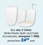Clicks White Plastic And Toilet Accessories-Each